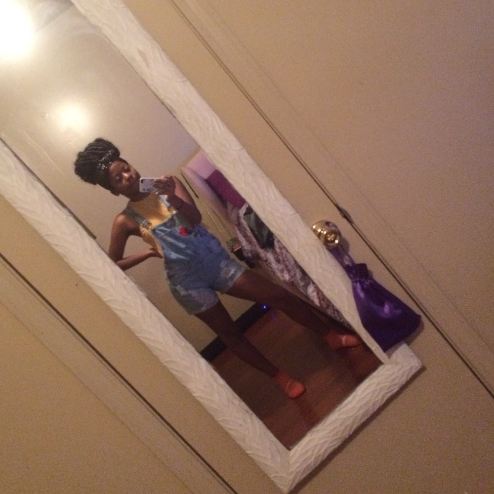 Mid thigh length overalls